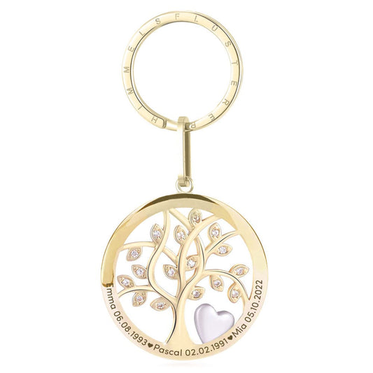 Lebensbaum-Gravur-Schlüsselanhänger "Liebe" | Personalisiertes Geschenk