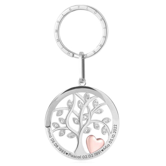 Lebensbaum-Gravur-Schlüsselanhänger "Liebe" | Personalisiertes Geschenk