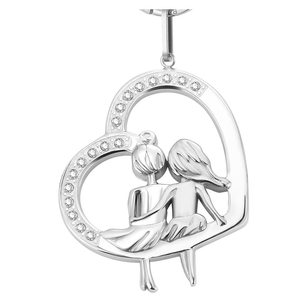Herz-Schlüsselanhänger mit Gravur "Friends" | Personalisiertes Geschenk | Beste Freundin | Mama | Tochter | Schwester