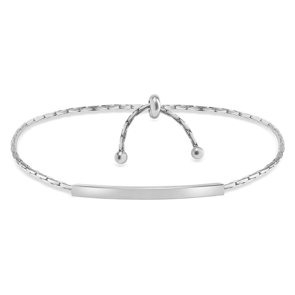 Dezentes Damen-Kordel-Armband mit weißer Gravur