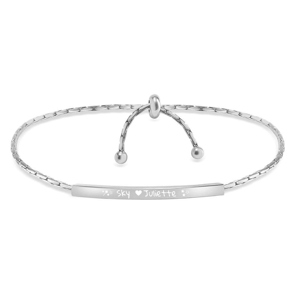 Dezentes Damen-Kordel-Armband mit weißer Gravur