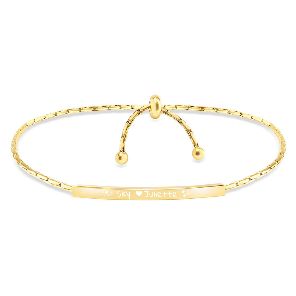 Dezentes Damen-Kordel-Armband mit weißer Gravur