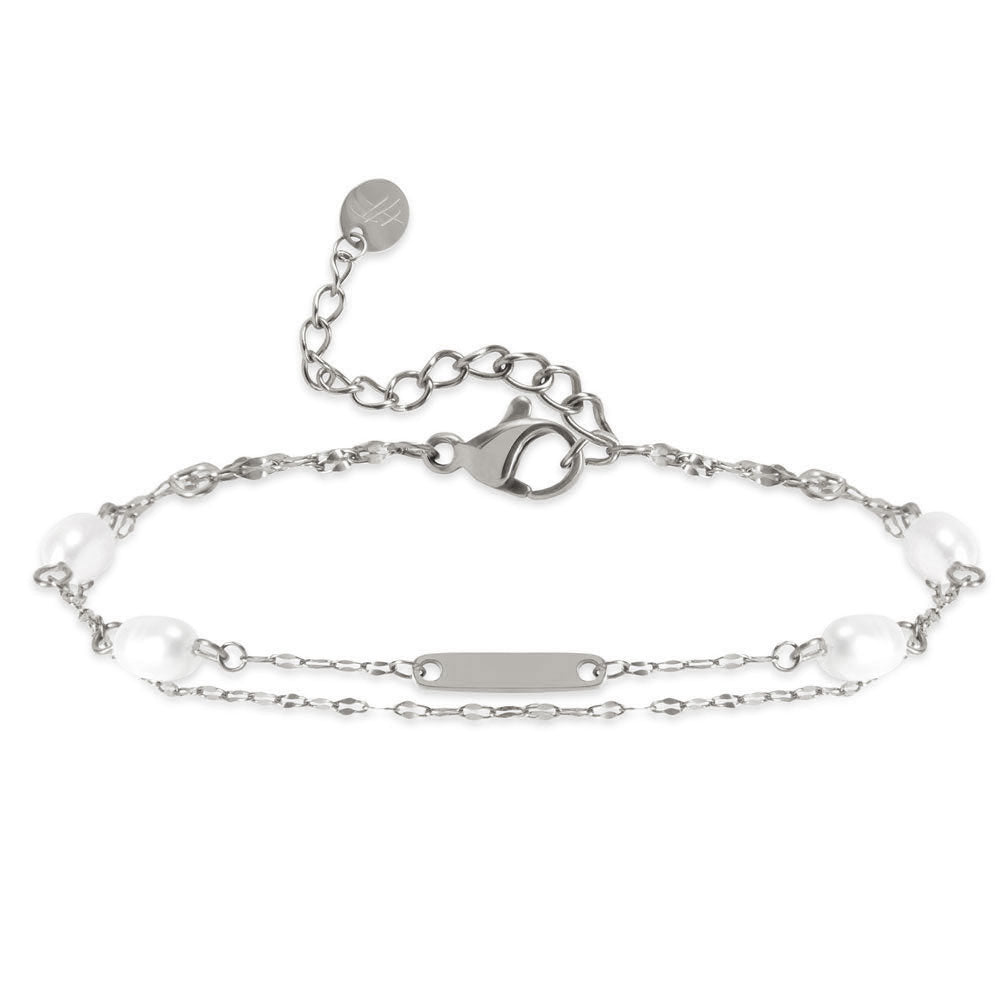 Dezentes Perlen-Armband mit kleiner Gravur