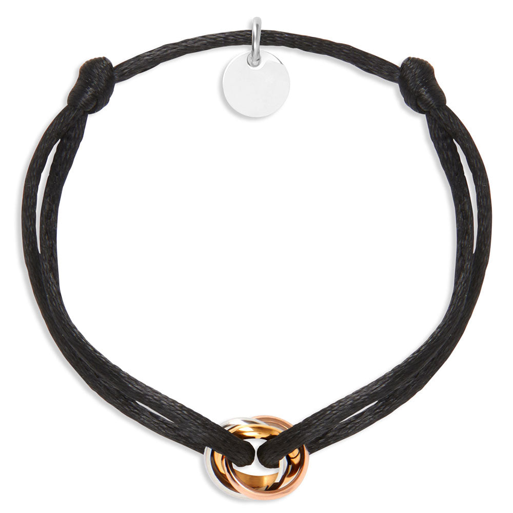 Drei-Ringe Armband mit dezentem Gravurplättchen