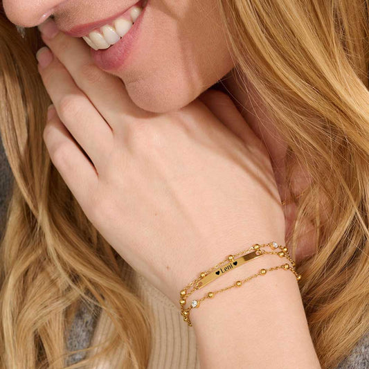 Dreireihiges Kettchen-Gravur-Armband