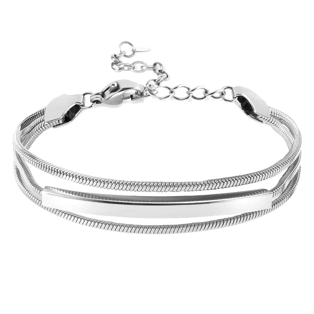 Layering Schlangenketten-Gravur-Armband