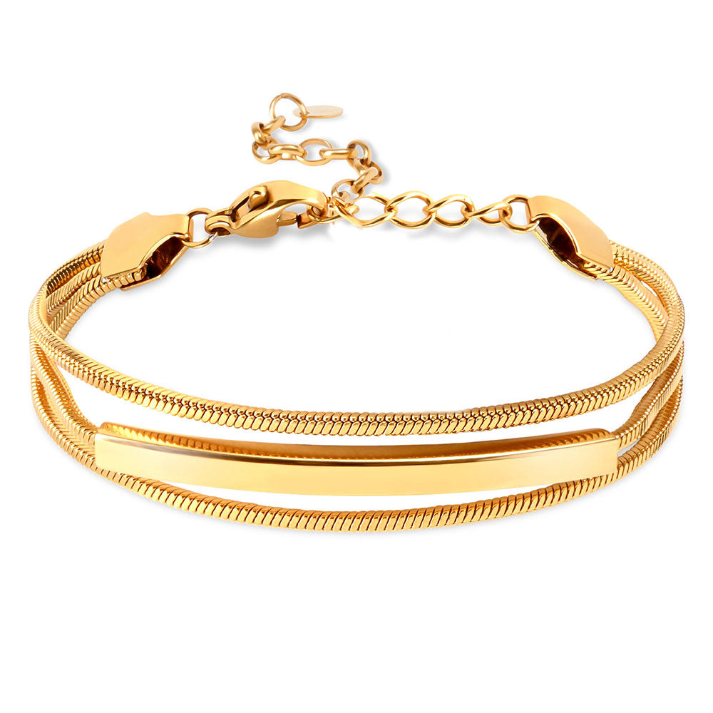 Layering Schlangenketten-Gravur-Armband