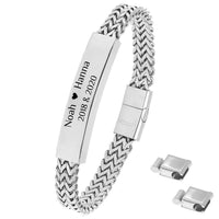 Ikonisches Herren-Armband für eine zweizeilge Gravur