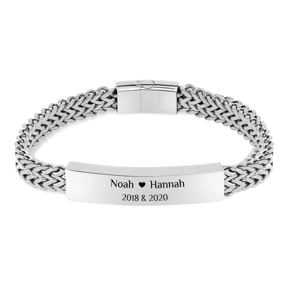 Ikonisches Herren-Armband für eine zweizeilge Gravur
