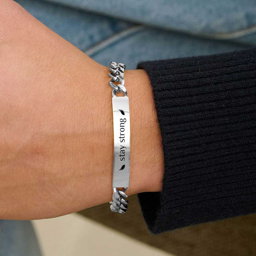 Für Herren: Gravur-Panzerketten-Armband