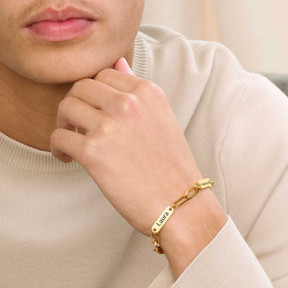 Für Herren: Venezianisches Gravur-Armband "4 Namen"