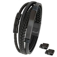 Für Herren: Leder Gravur-Armband Nr. 6