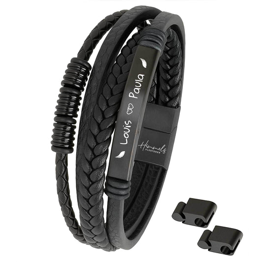 Für Herren: Leder Gravur-Armband Nr. 6