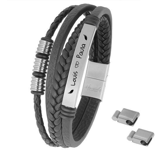 Für Herren: Leder Gravur-Armband Nr. 6
