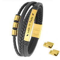 Für Herren: Leder Gravur-Armband Nr. 6