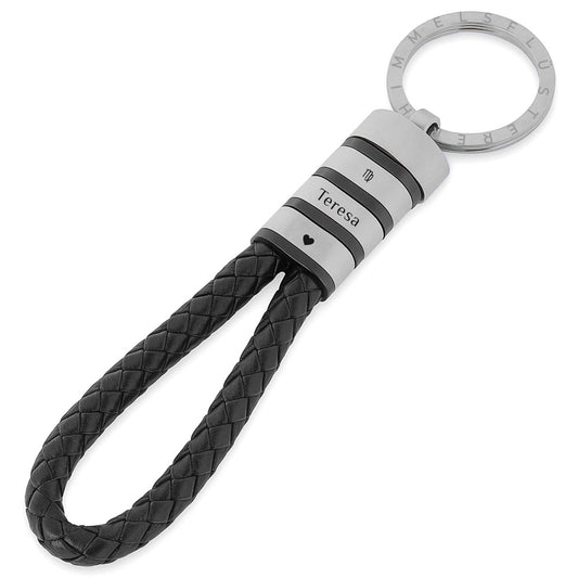 Für Herren: Leder Gravur-Schlüsselanhänger "Papa & Wir" für 3 Gravuren