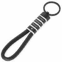 Für Herren: Leder Gravur-Schlüsselanhänger "Papa & Wir" für 4 Gravuren