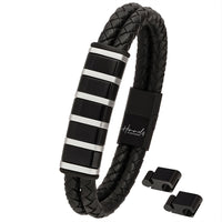 Für Herren: Leder Gravur-Armband "Papa & Wir" für 5 Gravuren