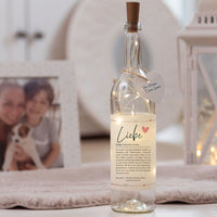 Deko-Glasflasche Nr. 1 "Definition" mit LED Lichterkette & Spruch im DUDEN-Stil als Geschenk | Lichterflasche | Flaschenlicht | LED Deko