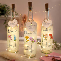 Personalisierte Lichterflasche "Geburtsblume"