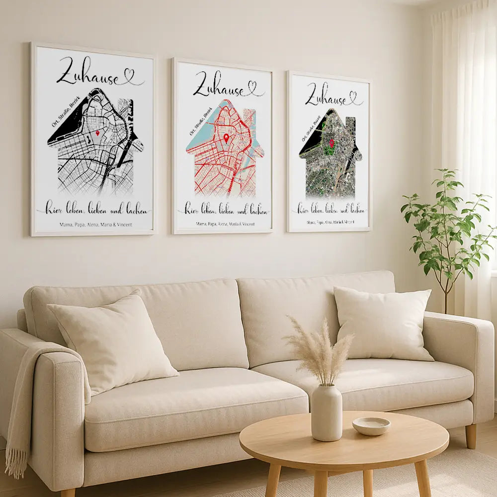 Personalisiertes Wandbild "Unser Zuhause"