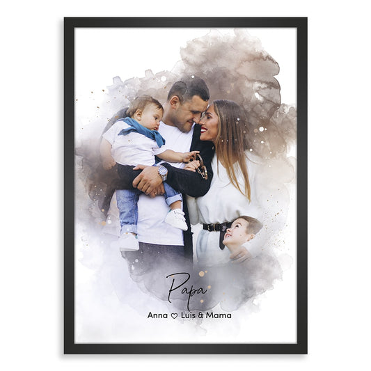 Kunstdruck-Poster Nr. 8 "Aquarell" als personalisiertes Geschenk mit deinem eigenem Foto | Handgefertigt in Bayern | DIN A4