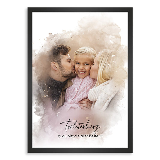Kunstdruck-Poster Nr. 8 "Aquarell" als personalisiertes Geschenk mit deinem eigenem Foto | Handgefertigt in Bayern | DIN A4