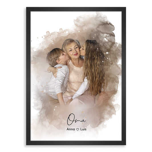 Kunstdruck-Poster Nr. 8 "Aquarell" als personalisiertes Geschenk mit deinem eigenem Foto | Handgefertigt in Bayern | DIN A4