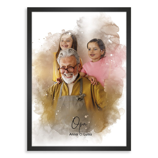 Kunstdruck-Poster Nr. 8 "Aquarell" als personalisiertes Geschenk mit deinem eigenem Foto | Handgefertigt in Bayern | DIN A4