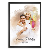 Kunstdruck-Poster Nr. 8 "Aquarell" als personalisiertes Geschenk mit deinem eigenem Foto | Handgefertigt in Bayern | DIN A4