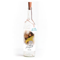 Deko-Glasflasche Nr. 8 "Aquarell" als personalisiertes Geschenk mit deinem eigenem Foto inkl. Lichterkette | Fotogeschenk | inkl. Batterien