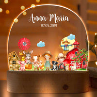 Personalisierte Nachtlampe als Geschenk für Kinder | Nachtlicht mit Namen | Batterie UND USB-Kabel | Acryl