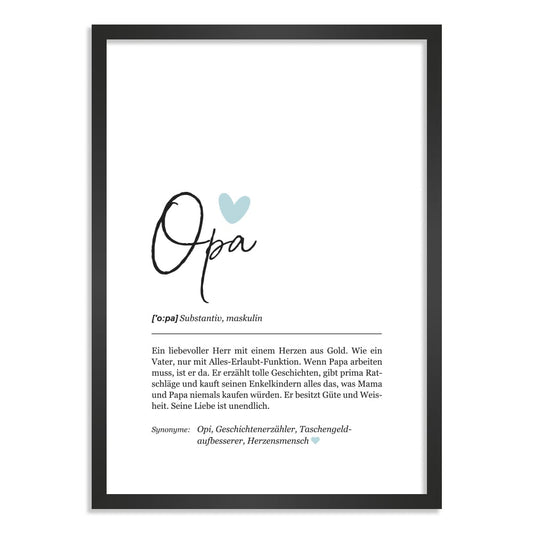 Kunstdruck-Poster Nr. 1 "Definition" als Geschenk