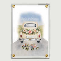 Geldgeschenk: Acrylglas Wunscherfüller "Auto" zur Hochzeit