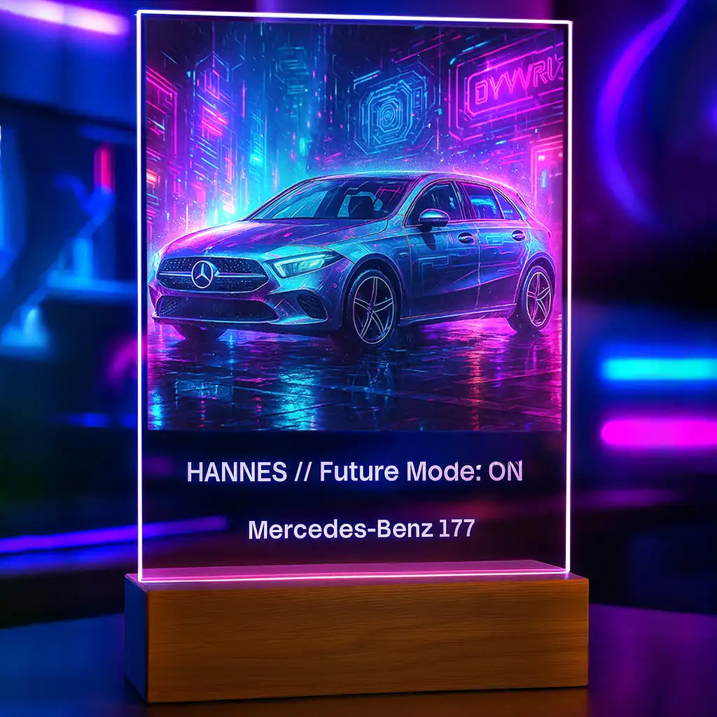 Personalisierte LED-Lampe aus Acrylglas "Cyberpunk Car"