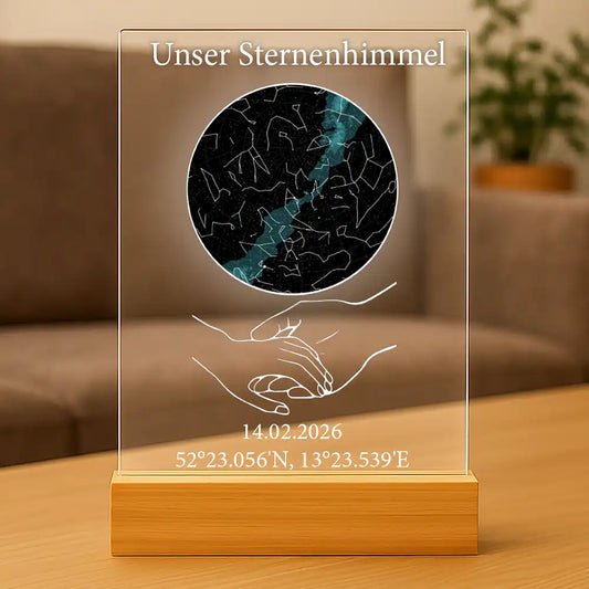 Personalisiertes Bild auf Acrylglas "Unser Sternenhimmel" | Unser Ort - Unser Datum - Unsere Sternenkarte