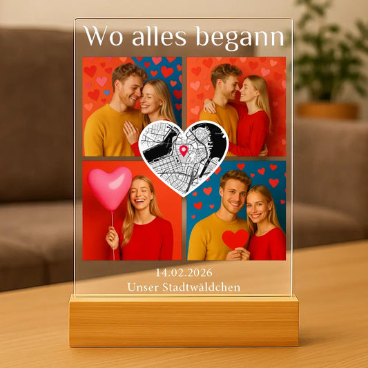 Personalisiertes Bild auf Acrylglas "Wo alles begann #8" | Deine Stadt - Deine Karte - Deine Liebe