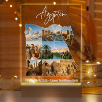 Personalisierte LED-Lampe aus Acrylglas "Unser Urlaub"