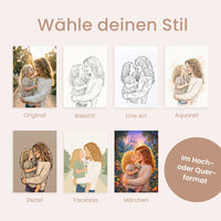 Personalisiertes Wandbild Portrait "Mama" | diverse Stile