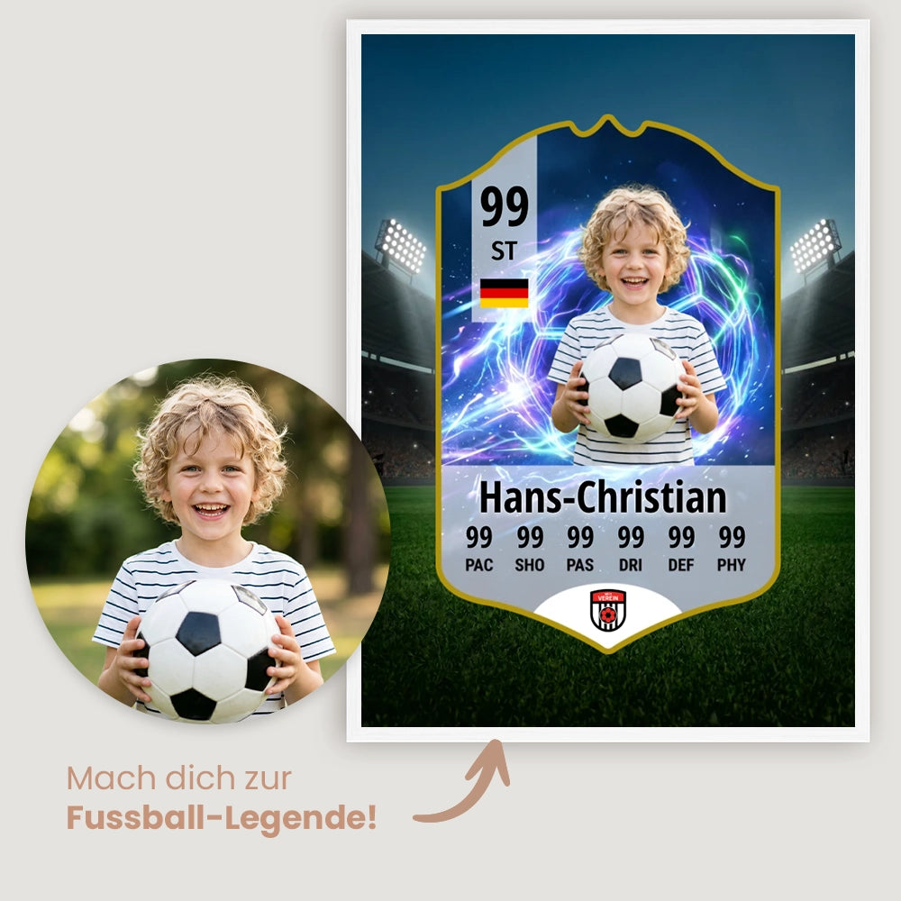 Verein Kinder Fußball ID Card - Personalisiertes Poster
