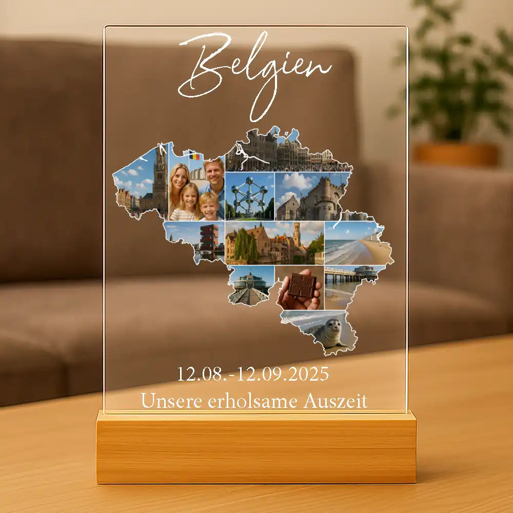 Personalisiertes Bild auf Acrylglas "Unser Urlaub"