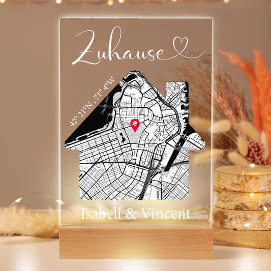 Personalisiertes Bild auf Acrylglas "Unser Zuhause"