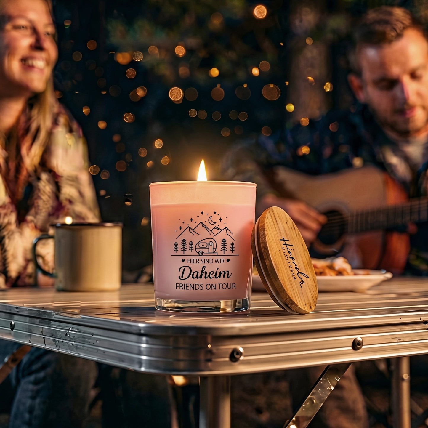 Personalisierte Anti-Mücken Duftkerze "Camping"