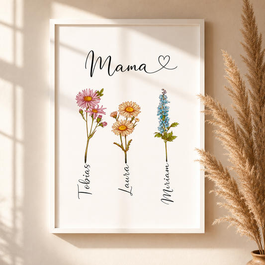Personalisiertes Poster "Geburtsblume"