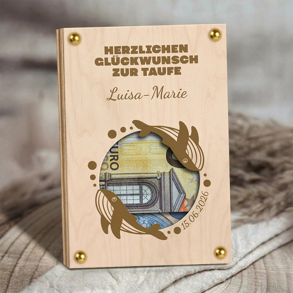 Geldgeschenk: Personalisierbarer Wunscherfüller zur Taufe