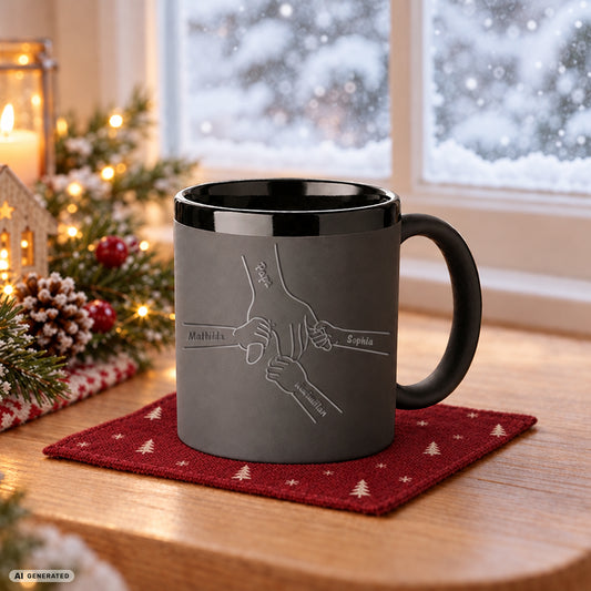 Personalisierte PAPA- & OPA-Tasse "Hände"