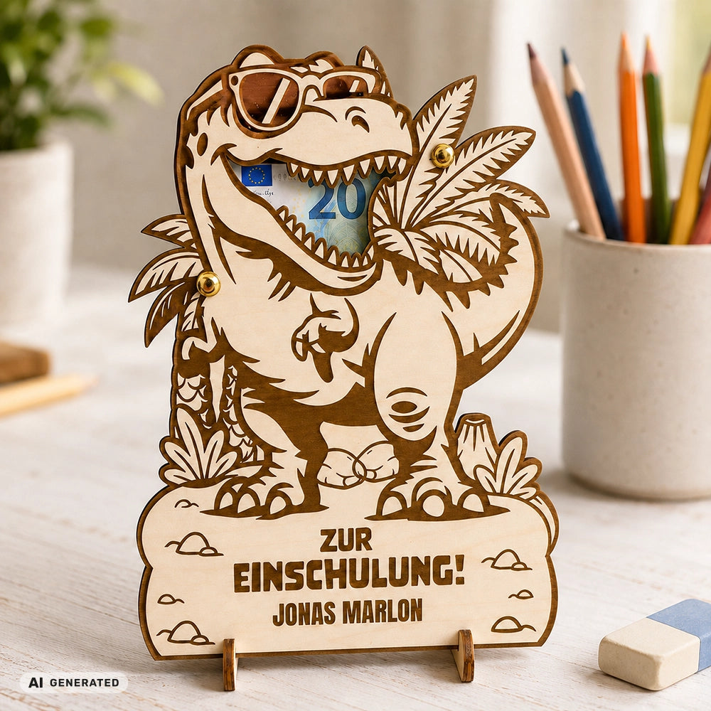 Geldgeschenk: Personalisierbarer Wunscherfüller "Dinosaurier" für Jungs