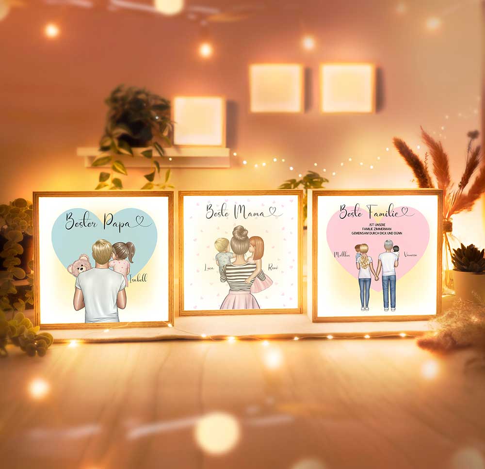 Beleuchteter Bilderrahmen inkl. personalisiertem Bild "My Family #2"