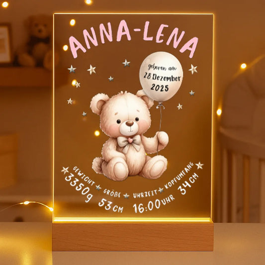 Personalisierte LED-Lampe aus Acrylglas "Mein Geburtstag"
