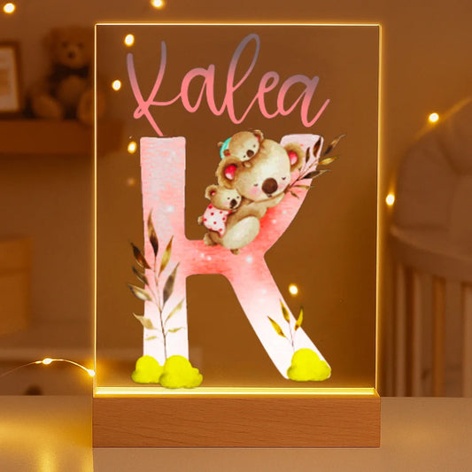 Personalisierte LED-Lampe aus Acrylglas "Mädchen Name"